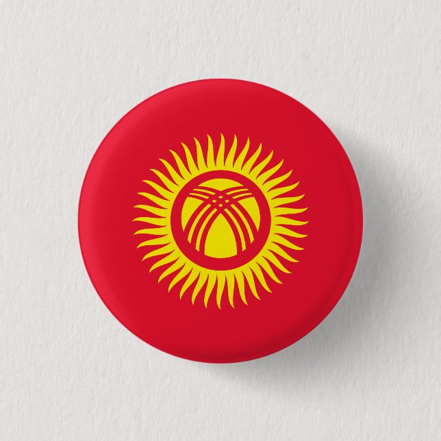Badge Rond 2,50 Cm Drapeau du Kirghizistan (Devant)