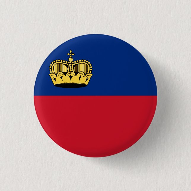 Badge Rond 2,50 Cm Drapeau du Liechtenstein (Devant)