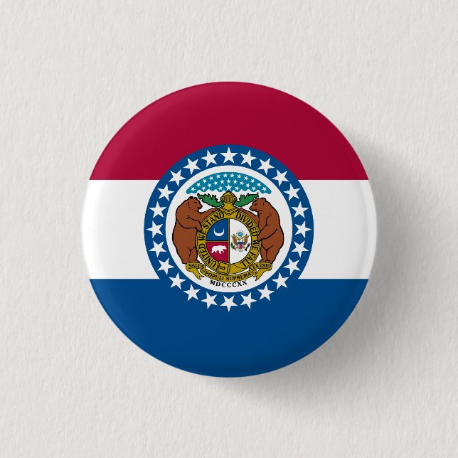 Badge Rond 2,50 Cm Drapeau du Missouri (Devant)