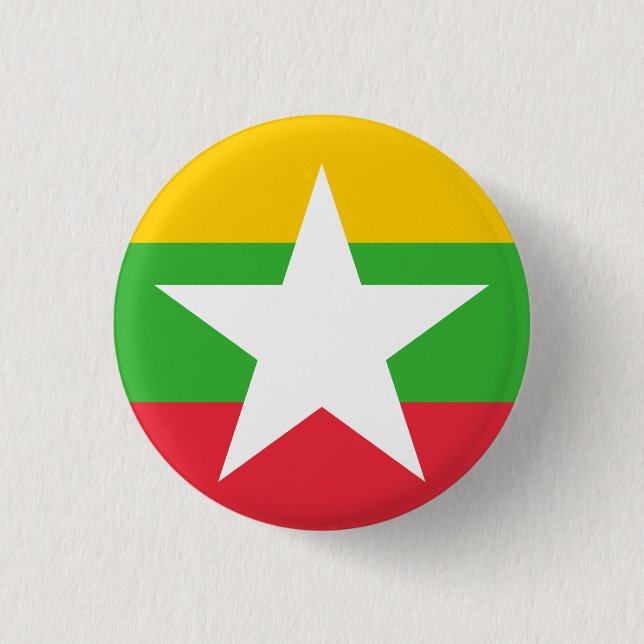 Badge Rond 2,50 Cm Drapeau du Myanmar (Devant)