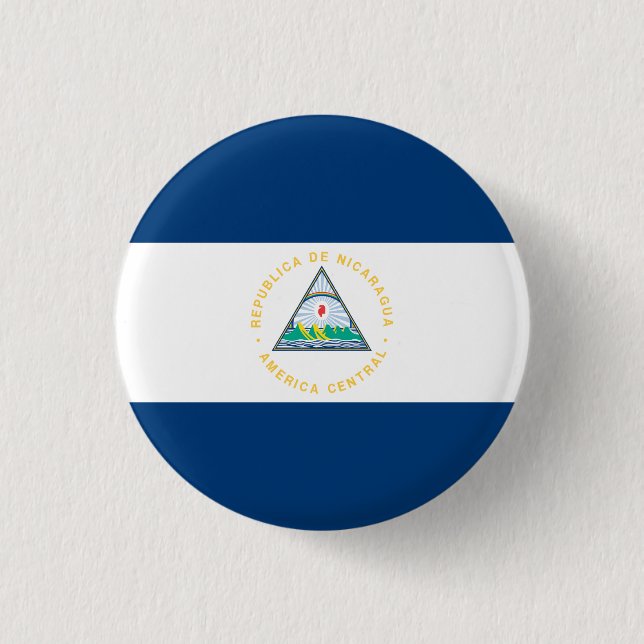 Badge Rond 2,50 Cm Drapeau du Nicaragua (Devant)