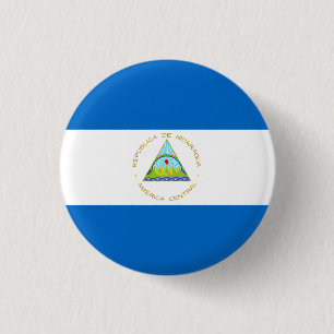 Badge Rond 2,50 Cm Drapeau du Nicaragua