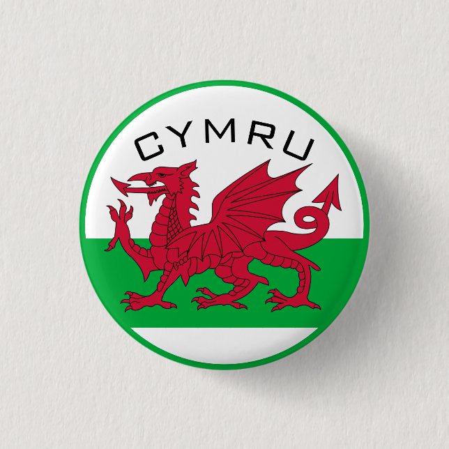 Badge Rond 2,50 Cm drapeau du pays de galles (Devant)