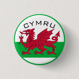Badge Rond 2,50 Cm drapeau du pays de galles