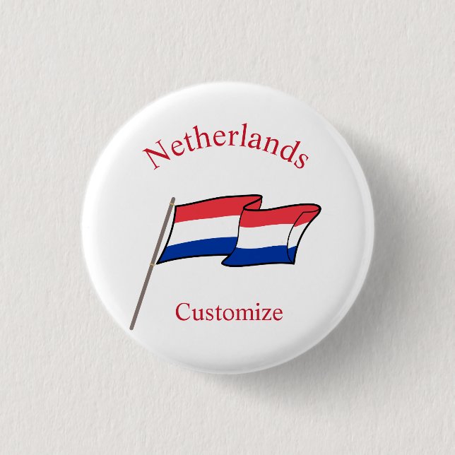 Badge Rond 2,50 Cm Drapeau du pays des Pays-Bas Thunder_Cove (Devant)