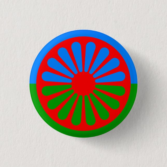 Badge Rond 2,50 Cm Drapeau du peuple rom (Devant)