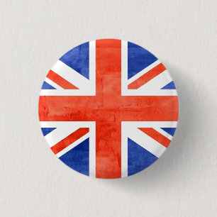 Badge Rond 2,50 Cm Drapeau du Royaume-Uni Grunge
