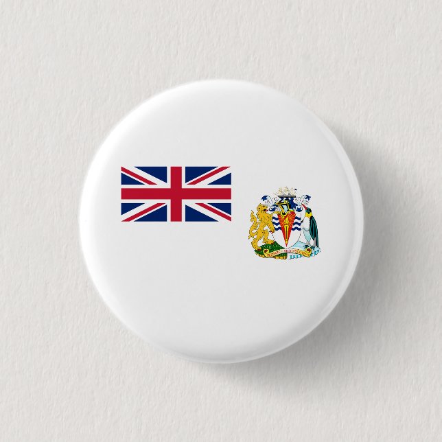 Badge Rond 2,50 Cm Drapeau du territoire antarctique britannique (Devant)
