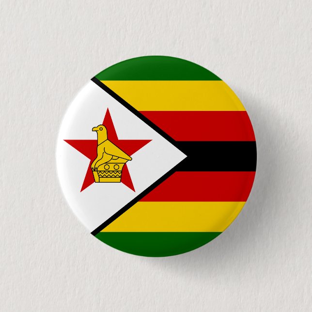Badge Rond 2,50 Cm Drapeau du Zimbabwe (Devant)