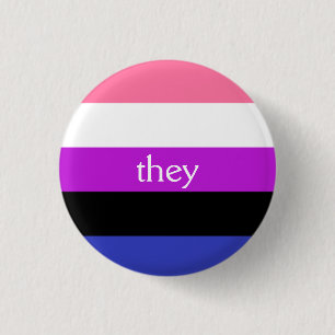 Badge Rond 2,50 Cm Drapeau/eux de Genderfluid pronom