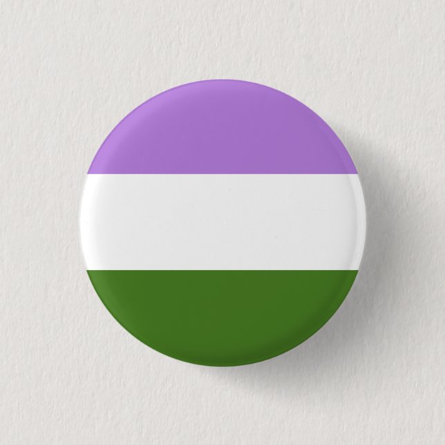 Badge Rond 2,50 Cm Drapeau Genderqueer LGBT Bouton (Devant)
