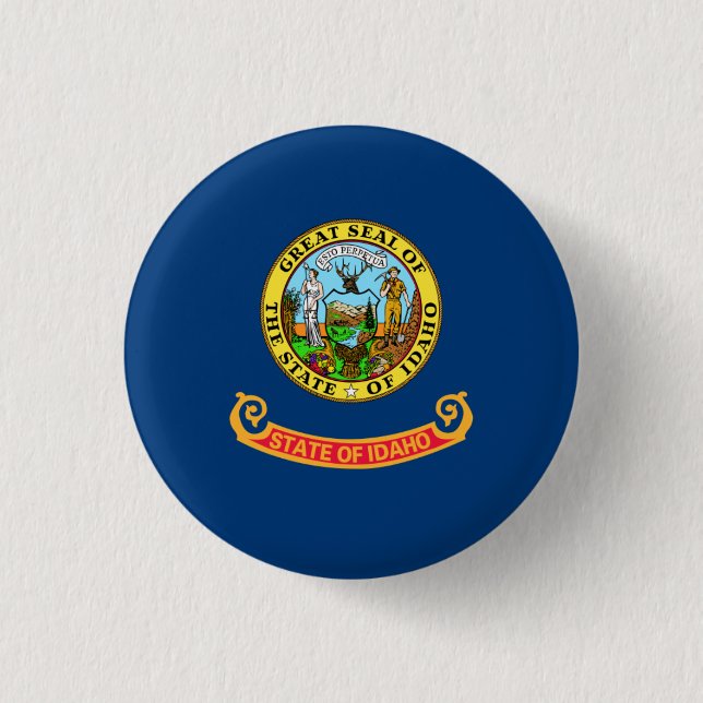 Badge Rond 2,50 Cm Drapeau Idahoan, Drapeau Idaho (Devant)