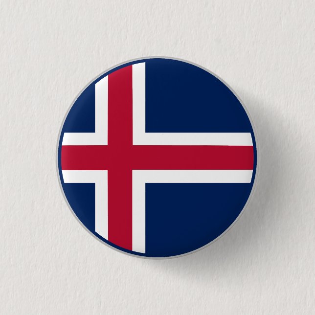 Badge Rond 2,50 Cm Drapeau islandais (Devant)