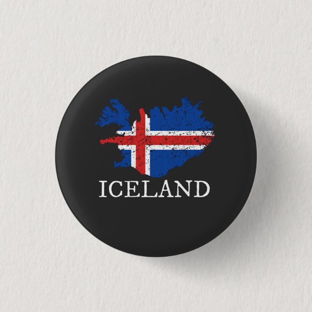 Badge Rond 2,50 Cm Drapeau Islande (Devant)