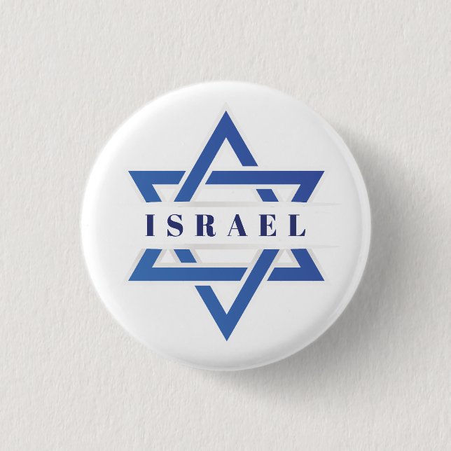 Badge Rond 2,50 Cm Drapeau Israël Star De David (Devant)