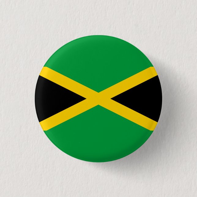 Badge Rond 2,50 Cm Drapeau jamaïcain, Drapeau de la Jamaïque (Devant)