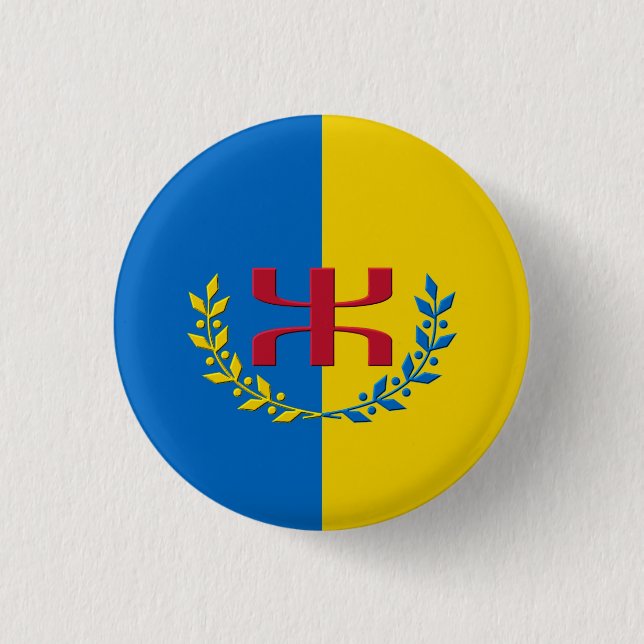 Badge Rond 2,50 Cm drapeau kabyle (Devant)