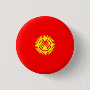 Badge Rond 2,50 Cm Drapeau kirghize, drapeau du Kirghizistan