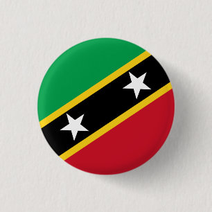 Badge Rond 2,50 Cm Drapeau Kittitian / Nevisian, Saint-Kitts-et-Nevis