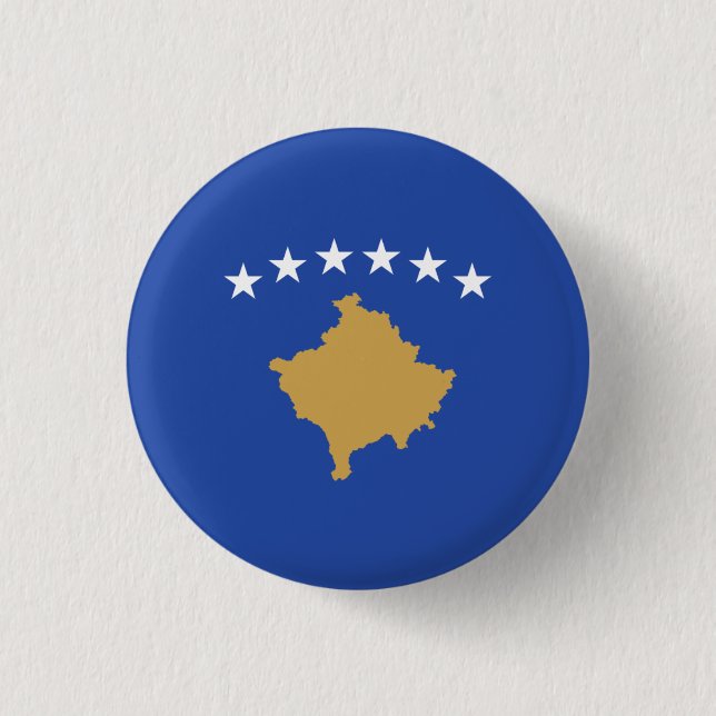 Badge Rond 2,50 Cm Drapeau kosovar, Drapeau du Kosovo (Devant)