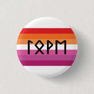 Badge Rond 2,50 Cm Drapeau lesbien Futhark Love