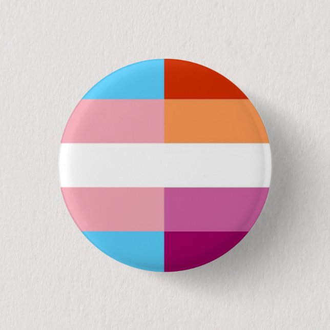 Badge Rond 2,50 Cm Drapeau lesbienne trans 50-50%  (Devant)