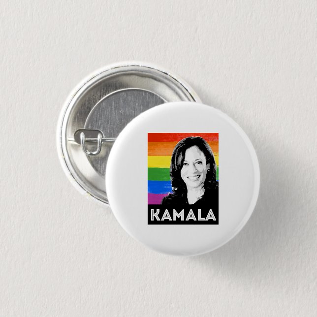 Badge Rond 2,50 Cm Drapeau LGBT - KAMALA HARRIS 2020 (Devant & derrière)