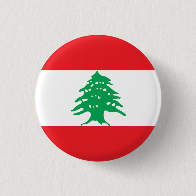 Badge Rond 2,50 Cm Drapeau libanais, Drapeau du Liban (Devant)