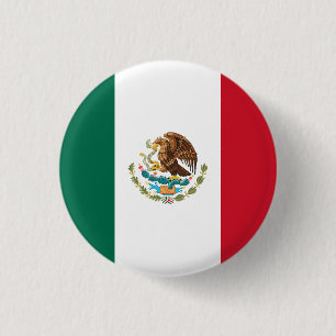 Badge Rond 2,50 Cm Drapeau mexicain, Drapeau du Mexique