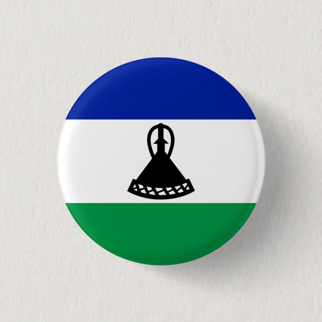 Badge Rond 2,50 Cm Drapeau Mosotho, Drapeau du Lesotho (Devant)