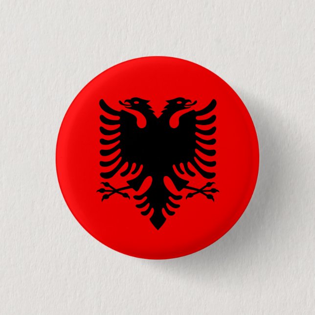Badge Rond 2,50 Cm Drapeau national d'Albanie (Devant)