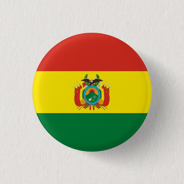 Badge Rond 2,50 Cm Drapeau national de Bolivie (Devant)
