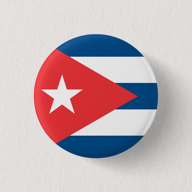 Badge Rond 2,50 Cm Drapeau national de Cuba (Devant)