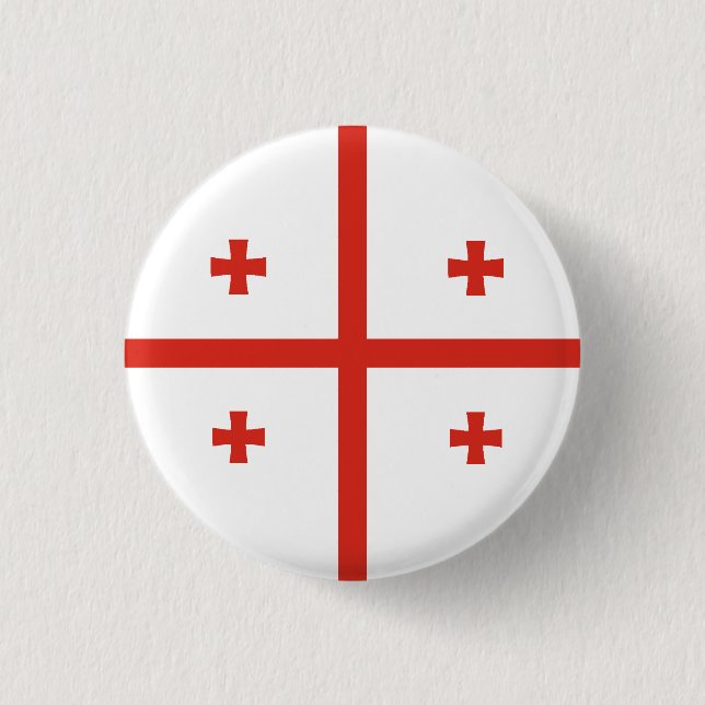 Badge Rond 2,50 Cm Drapeau national de Géorgie (Devant)