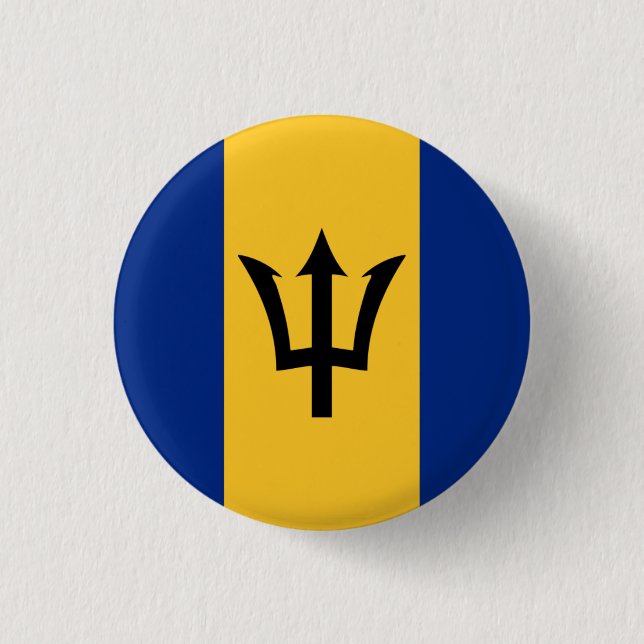 Badge Rond 2,50 Cm Drapeau national de la Barbade (Devant)