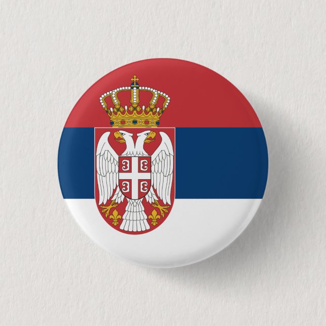 Badge Rond 2,50 Cm Drapeau national de Serbie (Devant)