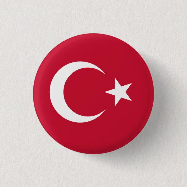 Badge Rond 2,50 Cm Drapeau national de Turquie (Devant)