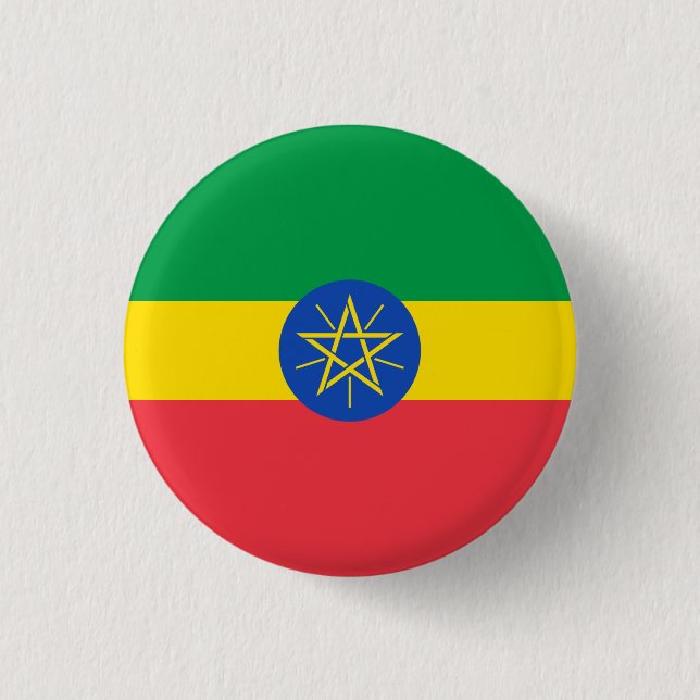 Badge Rond 2,50 Cm Drapeau national d'Éthiopie (Devant)
