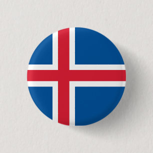 Badge Rond 2,50 Cm Drapeau national d'Islande