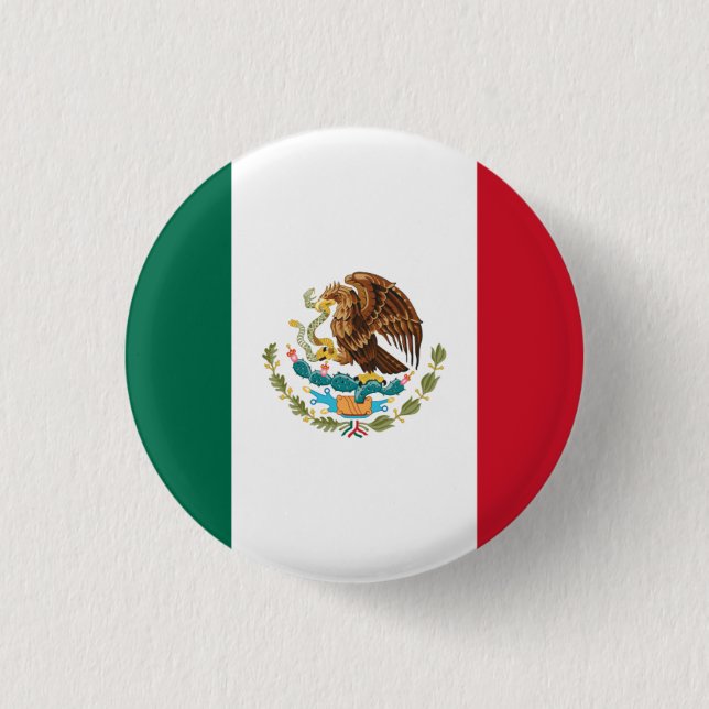 Badge Rond 2,50 Cm Drapeau national du Mexique (Devant)