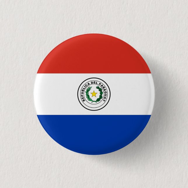 Badge Rond 2,50 Cm Drapeau national du Paraguay (Devant)