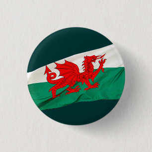 Badge Rond 2,50 Cm Drapeau national du Pays de Galles, Le Dragon Roug