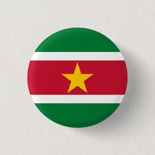 Badge Rond 2,50 Cm Drapeau national du Suriname (Devant)