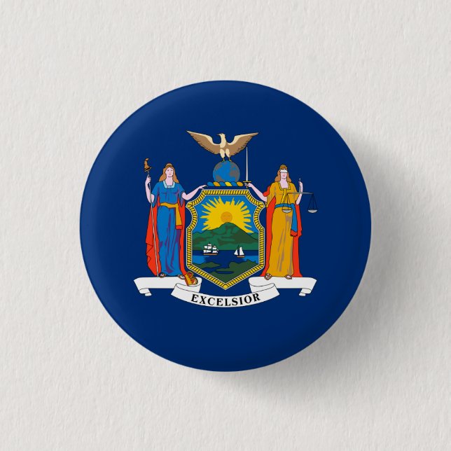 Badge Rond 2,50 Cm Drapeau New-Yorkais, Drapeau New-York (Devant)