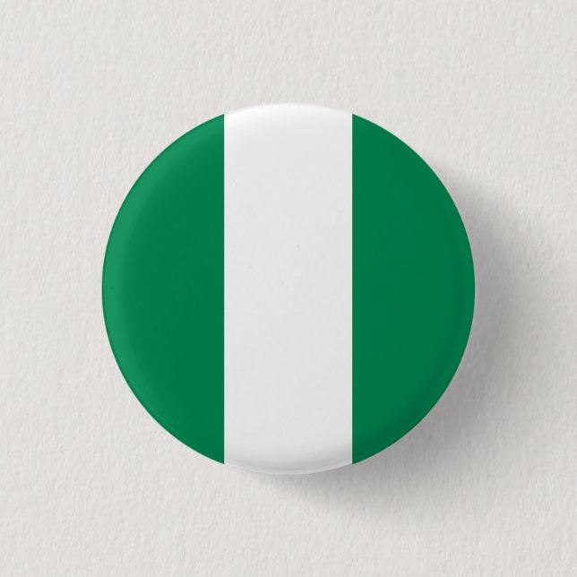 Badge Rond 2,50 Cm Drapeau nigérian, Drapeau du Nigeria (Devant)