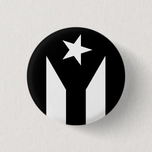 Badge Rond 2,50 Cm Drapeau noir de Porto Rico