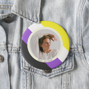 Badge Rond 2,50 Cm Drapeau non binaire Sexe pronouns photo