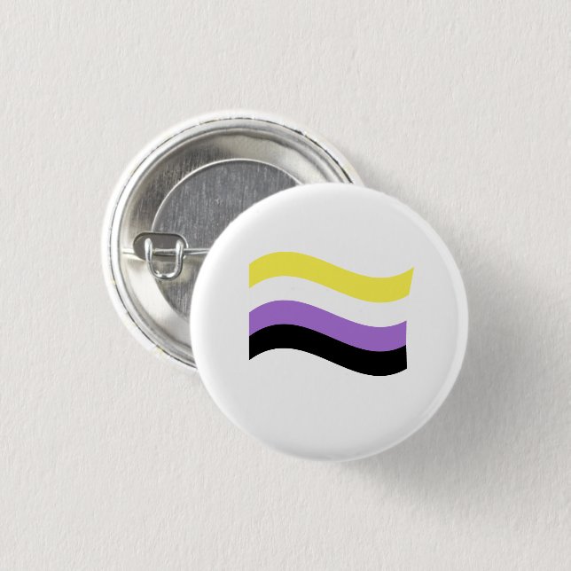 Badge Rond 2,50 Cm Drapeau ondoyant non binaire (Devant & derrière)