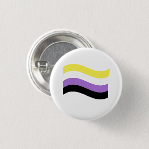 Badge Rond 2,50 Cm Drapeau ondoyant non binaire