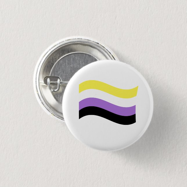 Badge Rond 2,50 Cm Drapeau ondoyant non binaire (Devant & derrière)